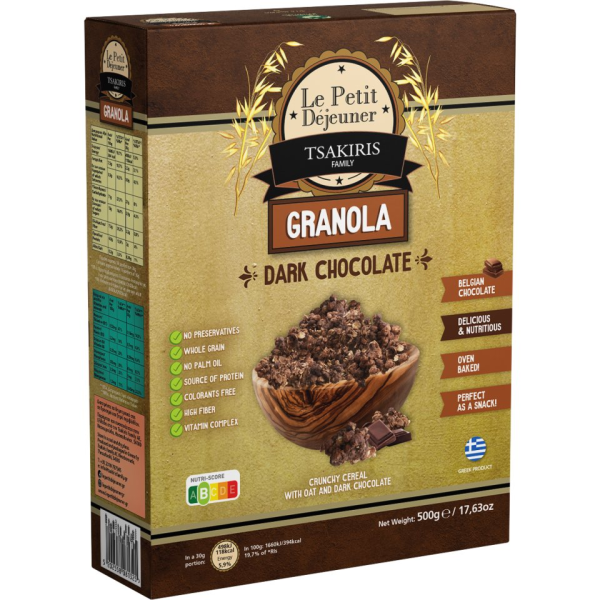 Δημητριακά LE PETIT DEJEUNER granola μαύρη σοκολάτα 500gr